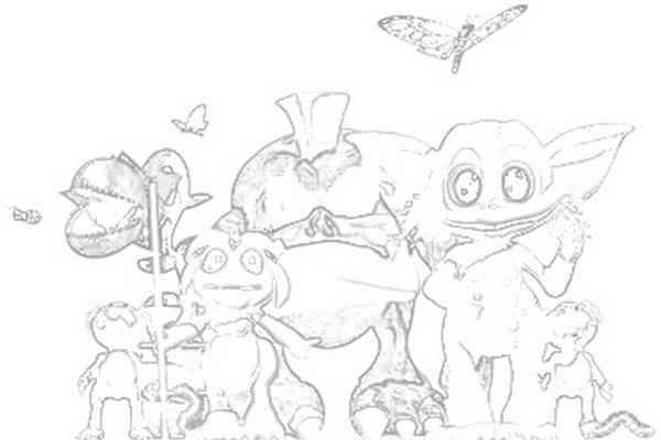Color-In Creatures Family (Click to enlarge)