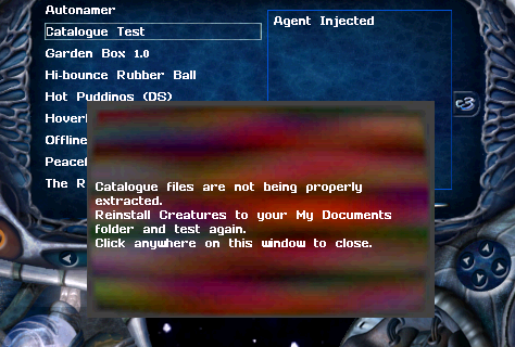 Catalogue Test Failed (Click to enlarge)