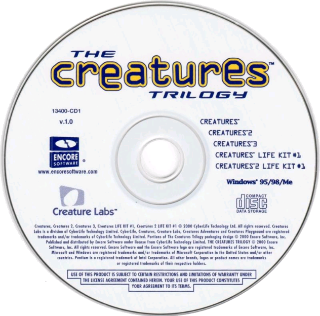 Creatures Trilogy Disc Art (Click to enlarge)