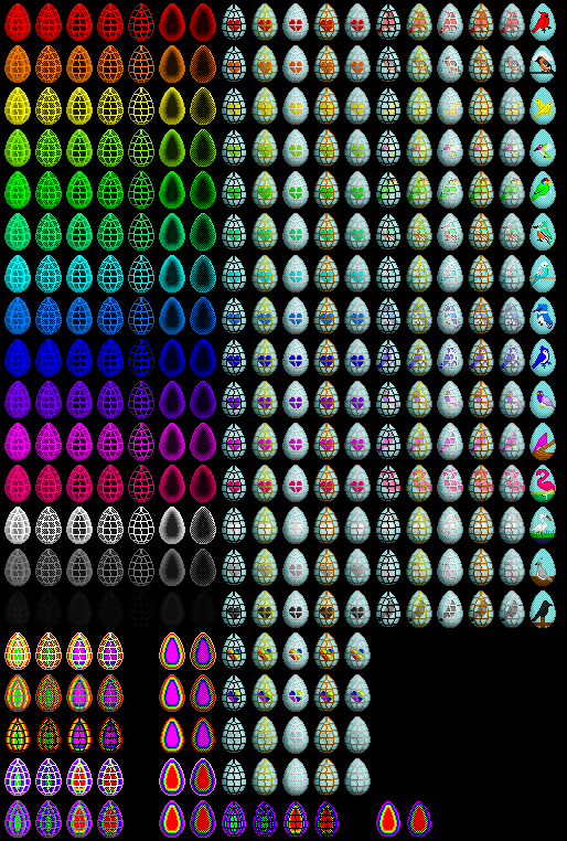 So Many Egg Sprites (Click to enlarge)