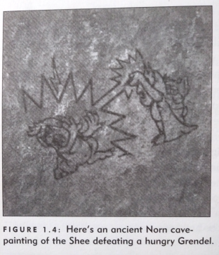 Ancient Norn cave painting (Click to enlarge)