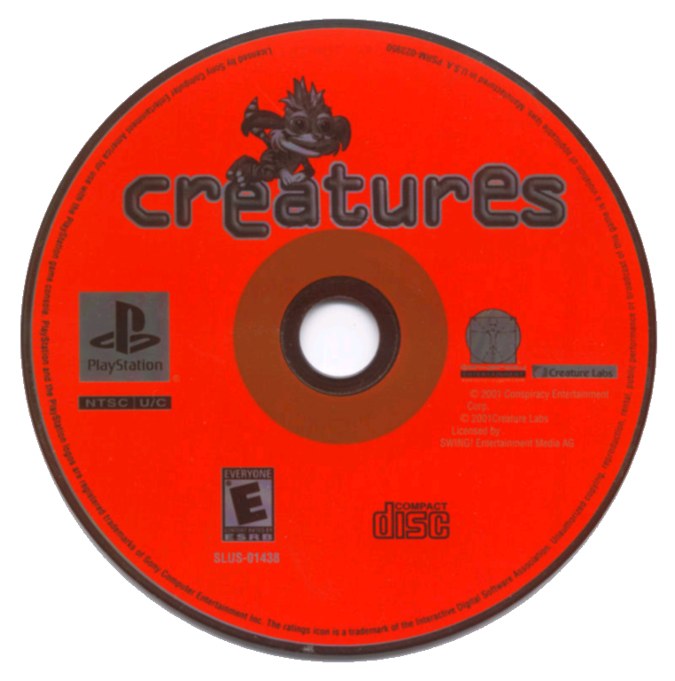 Creatures PS1 NTSC disc (Click to enlarge)