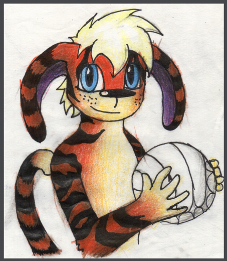 Spike likes volleyball (Click to enlarge)